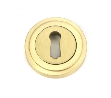 From The Anvil Satin Brass Round Escutcheon (Art Deco)
