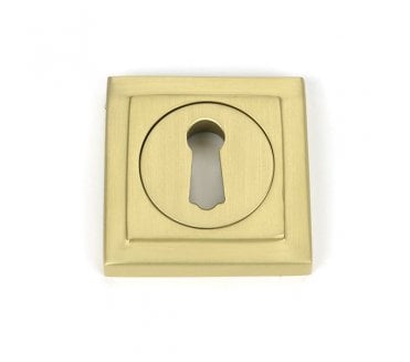 From The Anvil Satin Brass Round Escutcheon (Square)