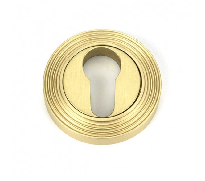 From The Anvil Satin Brass Round Euro Escutcheon (Beehive)
