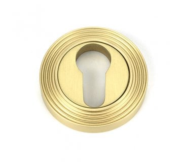 From The Anvil Satin Brass Round Euro Escutcheon (Beehive)