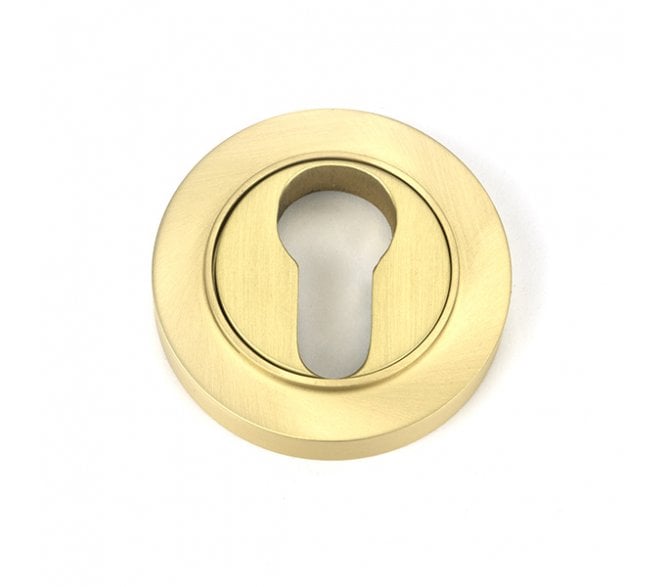 From The Anvil Satin Brass Round Euro Escutcheon (Plain)