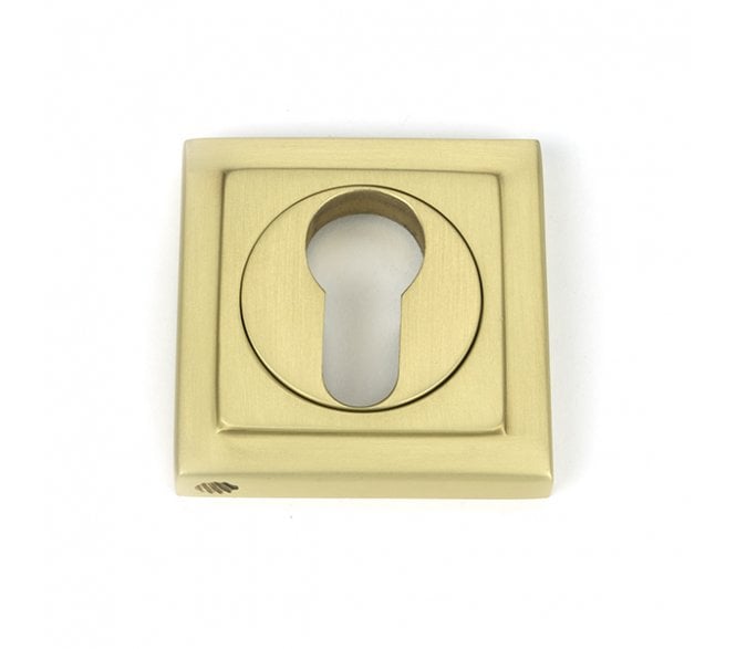 From The Anvil Satin Brass Round Euro Escutcheon (Square)