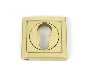 From The Anvil Satin Brass Round Euro Escutcheon (Square)