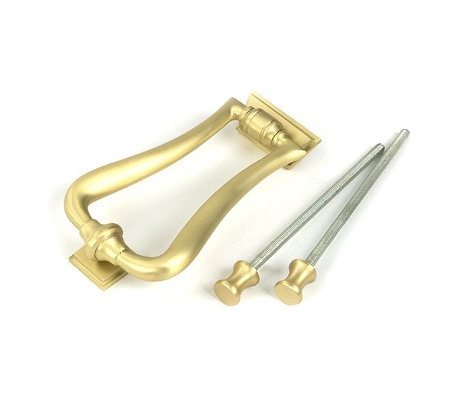 From The Anvil Satin Brass Slimline Art Deco Door Knocker