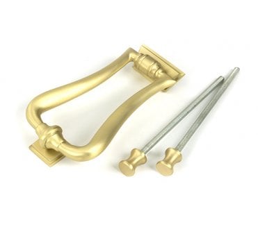From The Anvil Satin Brass Slimline Art Deco Door Knocker