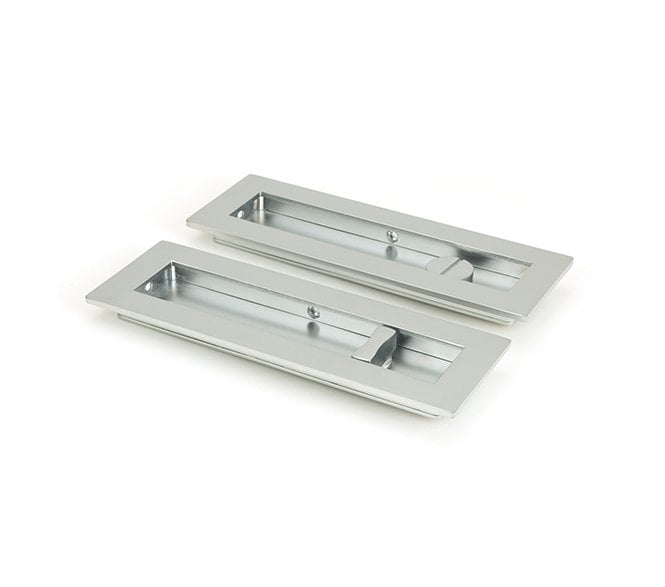 From The Anvil Satin Chrome 175mm Plain Rectangular Pull - Privacy Set