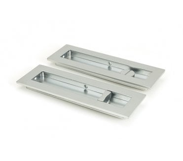 From The Anvil Satin Chrome 175mm Plain Rectangular Pull - Privacy Set