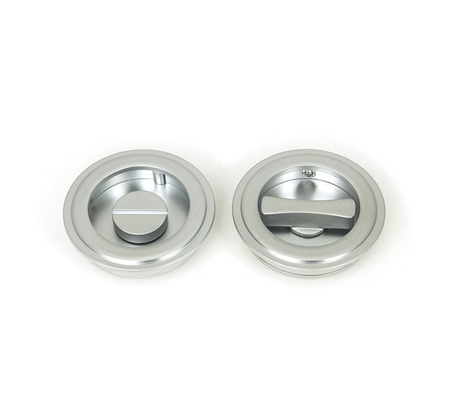 From The Anvil Satin Chrome 60mm Art Deco Round Pull - Privacy Set