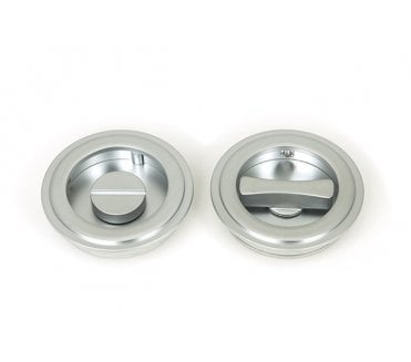 From The Anvil Satin Chrome 60mm Art Deco Round Pull - Privacy Set