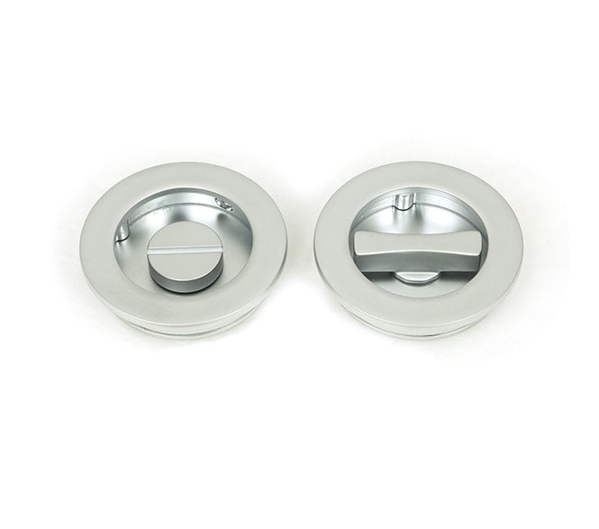 From The Anvil Satin Chrome 60mm Plain Round Pull - Privacy Set