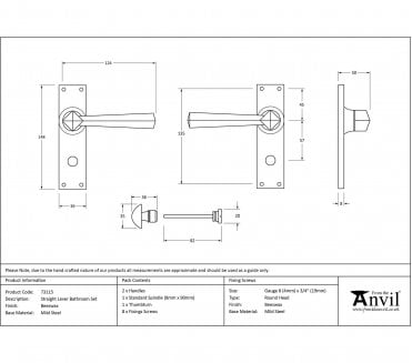 From The Anvil Straight Lever Door Handles On Backplate - Beeswax
