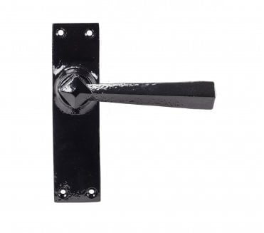 From The Anvil Straight Lever Door Handles On Backplate - Black