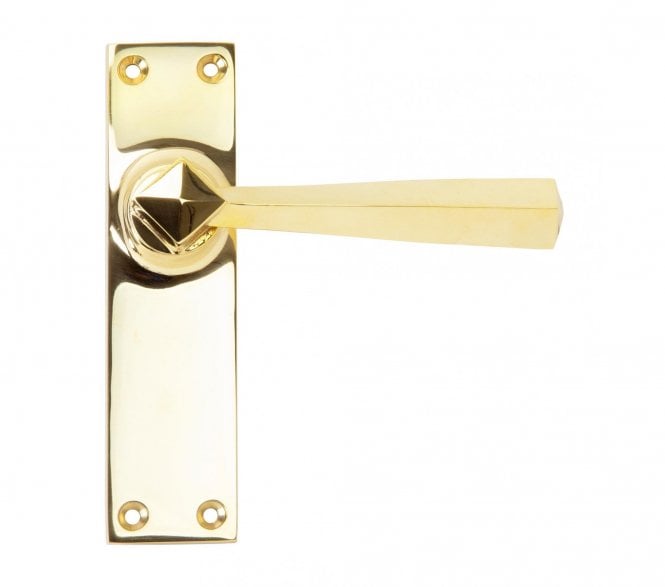 From The Anvil Straight Lever Door Handles On Backplate - Polished Brass