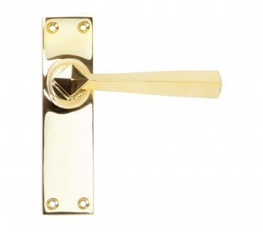 From The Anvil Straight Lever Door Handles On Backplate - Polished Brass