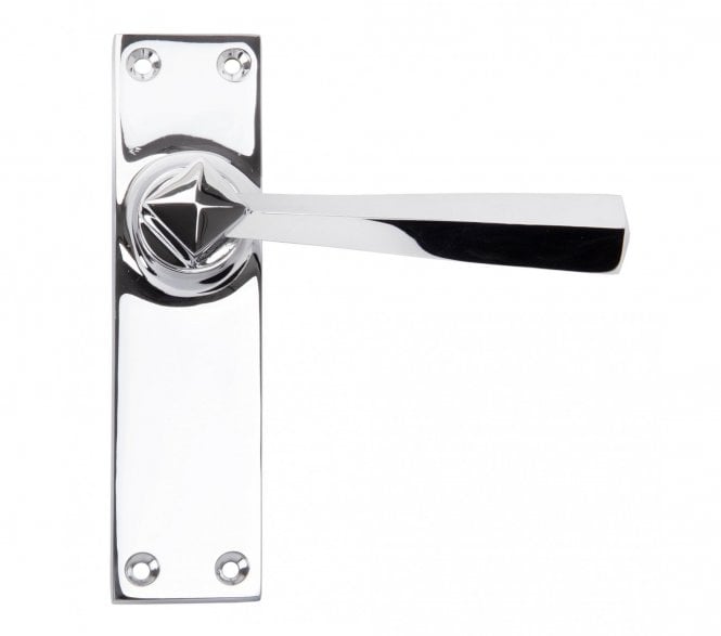 From The Anvil Straight Lever Door Handles On Backplate - Polished Chrome