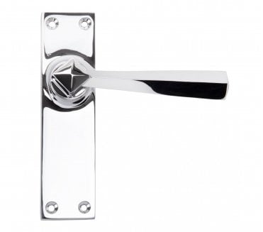 From The Anvil Straight Lever Door Handles On Backplate - Polished Chrome