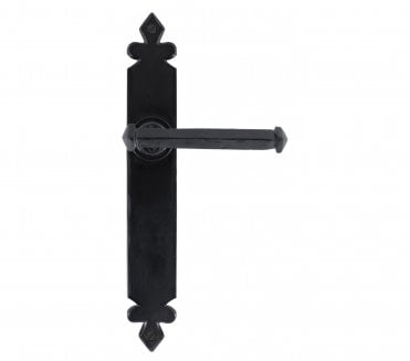 From The Anvil Tudor Door Handles On Long Backplate - Black