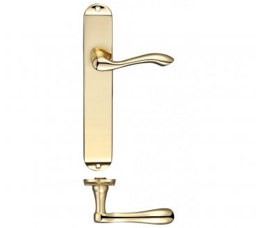 Fulton & Bray Arundel Door Handles On Backplate - Polished Brass