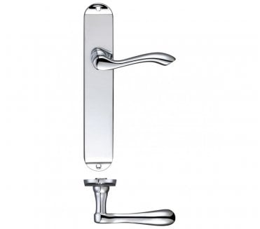 Fulton & Bray Arundel Door Handles On Backplate - Polished Chrome