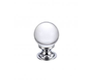 Fulton & Bray Crystal Ball Cabinet Knob 25mm - Polished Chrome