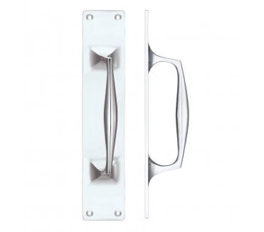 Fulton & Bray FB112A Pull Handle On 300x60mm Backplate - Polished Chrome