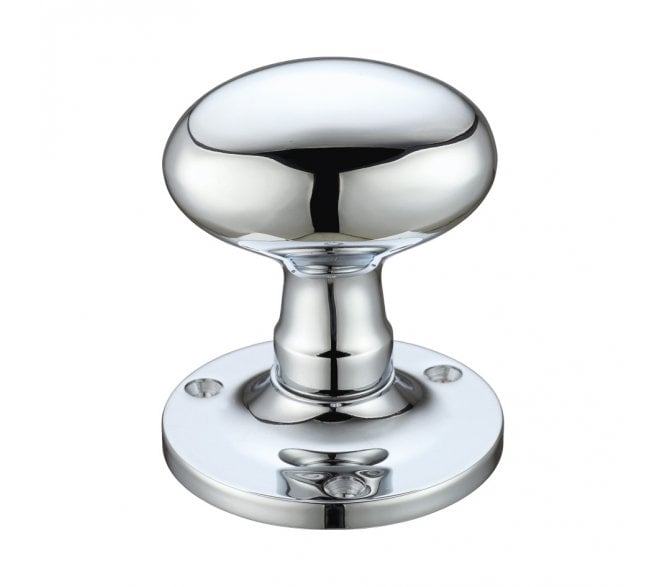 Fulton & Bray FB200 Oval Mortice Knob Set - Polished Chrome