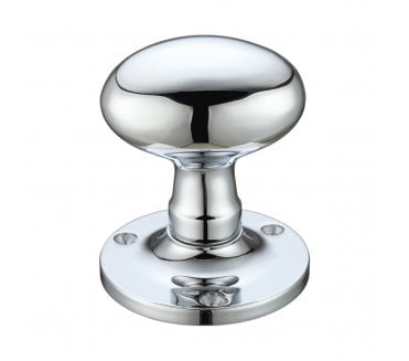 Fulton & Bray FB200 Oval Mortice Knob Set - Polished Chrome