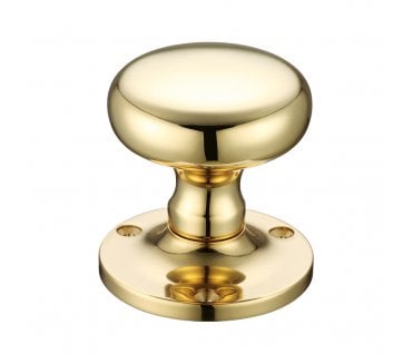 Fulton & Bray FB201 Mushroom Knob Set - Polished Brass