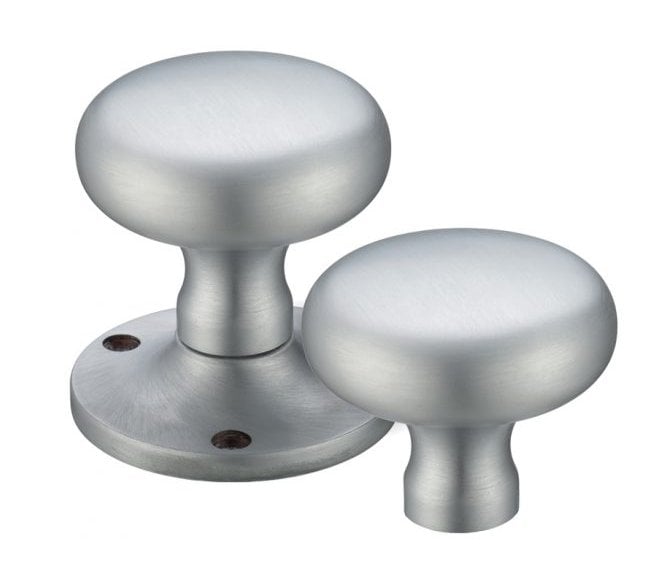 Fulton & Bray FB201R Mushroom Rim Knob Set - Satin Chrome