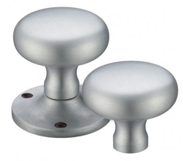 Fulton & Bray FB201R Mushroom Rim Knob Set - Satin Chrome