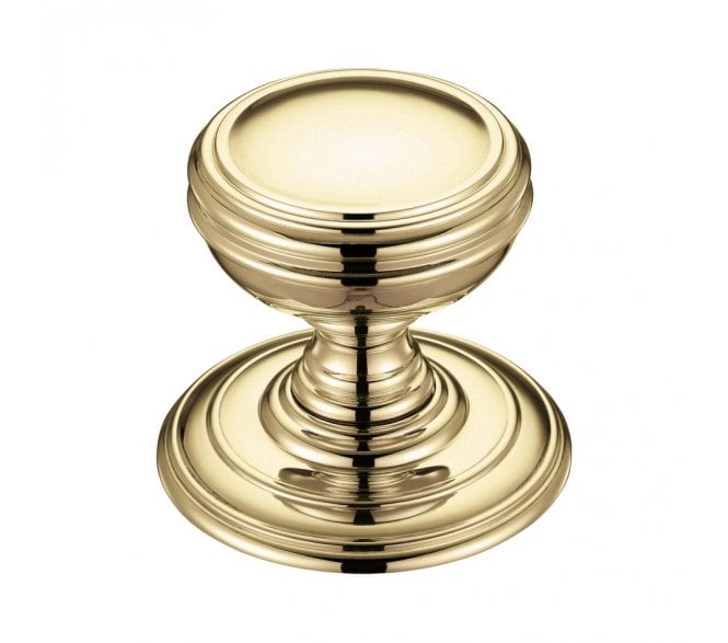 Fulton & Bray FB305 Ringed Concealed Mortice Knobs - Polished Brass