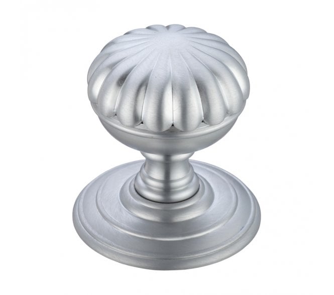 Fulton & Bray FB307 Flower Concealed Mortice Door Knobs - Satin Chrome