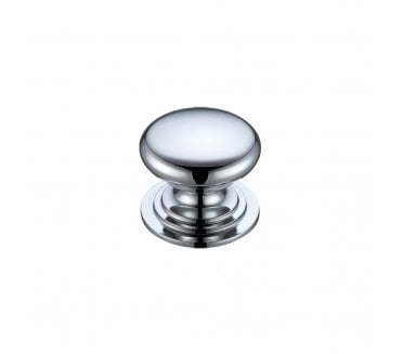 Fulton & Bray Solid Mushroom Cabinet Knob - Polished Chrome