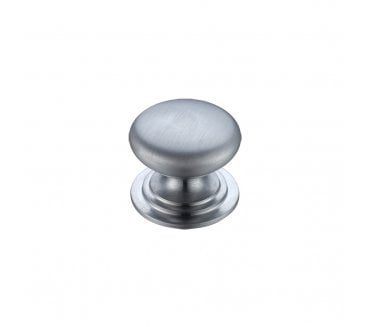 Fulton & Bray Solid Mushroom Cabinet Knob - Satin Chrome