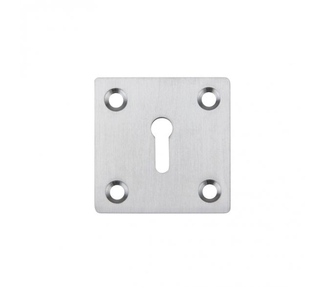 Fulton & Bray Square Keyhole Escutcheon  50x50mm - Satin Chrome
