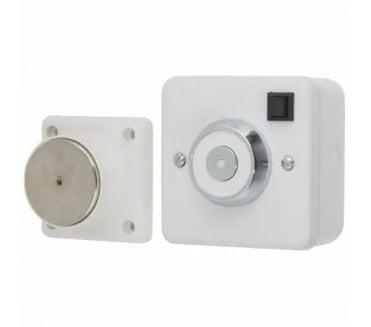 Geofire White Wall Mounted 24DC Hold Open Magnet with Armature
