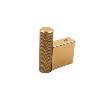 Graf Knurled Coat Hook - Brushed Gold
