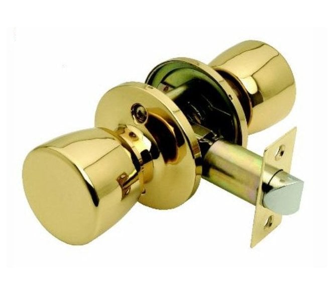 Guardian Door Knobset c/w Adjustable Latch - Polished Brass