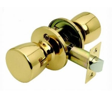 Guardian Door Knobset c/w Adjustable Latch - Polished Brass