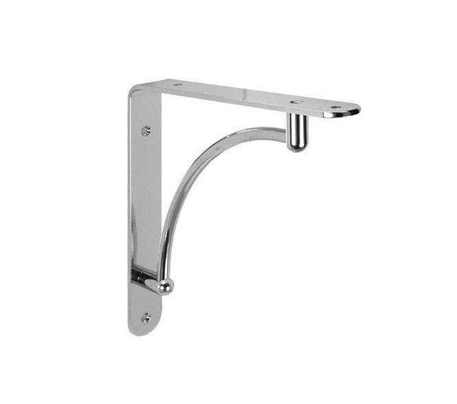 Hafele Designer Shelf Bracket 222x222mm - Polished Chrome