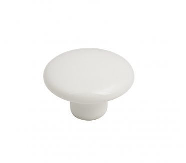 Hafele Flat Mushroom White Porcelain Cabinet Knob 37mm