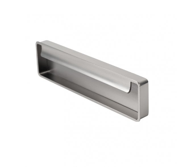 Hafele Fold Inset Flush Pull Handle 174mm - Satin Nickel