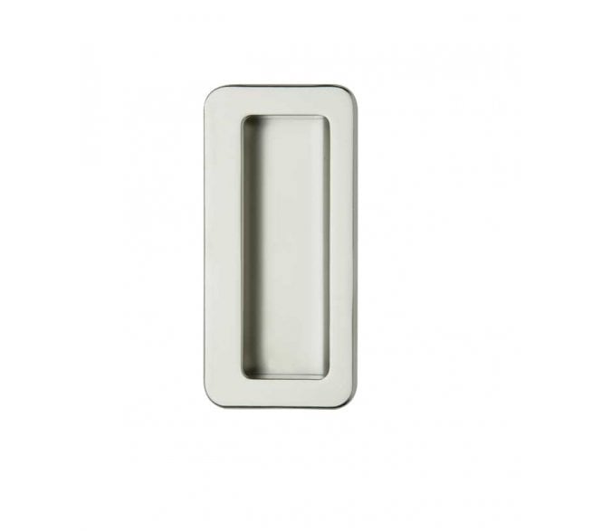 Hafele Inset Flush Pull Handle 100x56mm - Satin Nickel