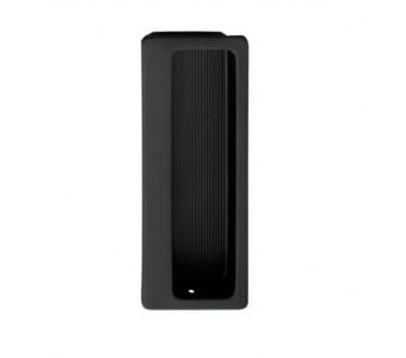 Hafele Matt Black Ribbed Flush Pull Handle 75x32mm