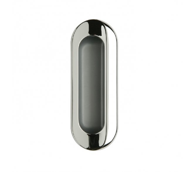 Hafele Rhin Inset Flush Pull Handle - Polished Chrome / Silver