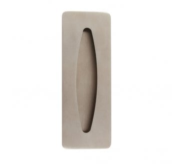 Hafele Shaped Inset Flush Pull Handle 150x54mm - Satin Stainless