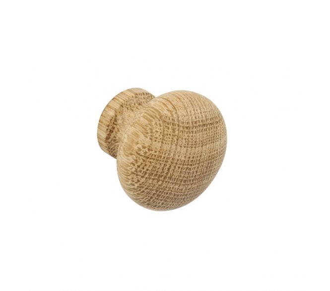 Hafele Wooden Cottage Cabinet Knob 44mm - Unfinished Oak