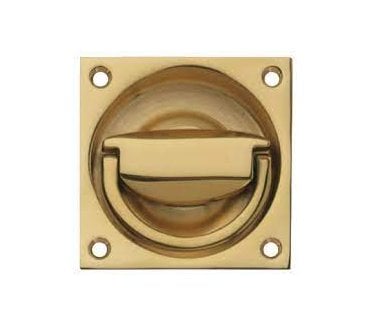 Hafele Working Flush Ring Handle 75x75mm - Satin Nickel