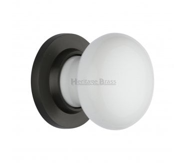 Heritage Brass 5010-MB Porcelain Door Knobs - Matt Bronze