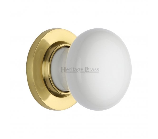 Heritage Brass 5010-PB Porcelain Door Knobs - Polished Brass